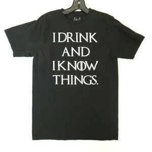 Jack of all Trades Shirt Adult M Black I Drink And I Know Things Men's